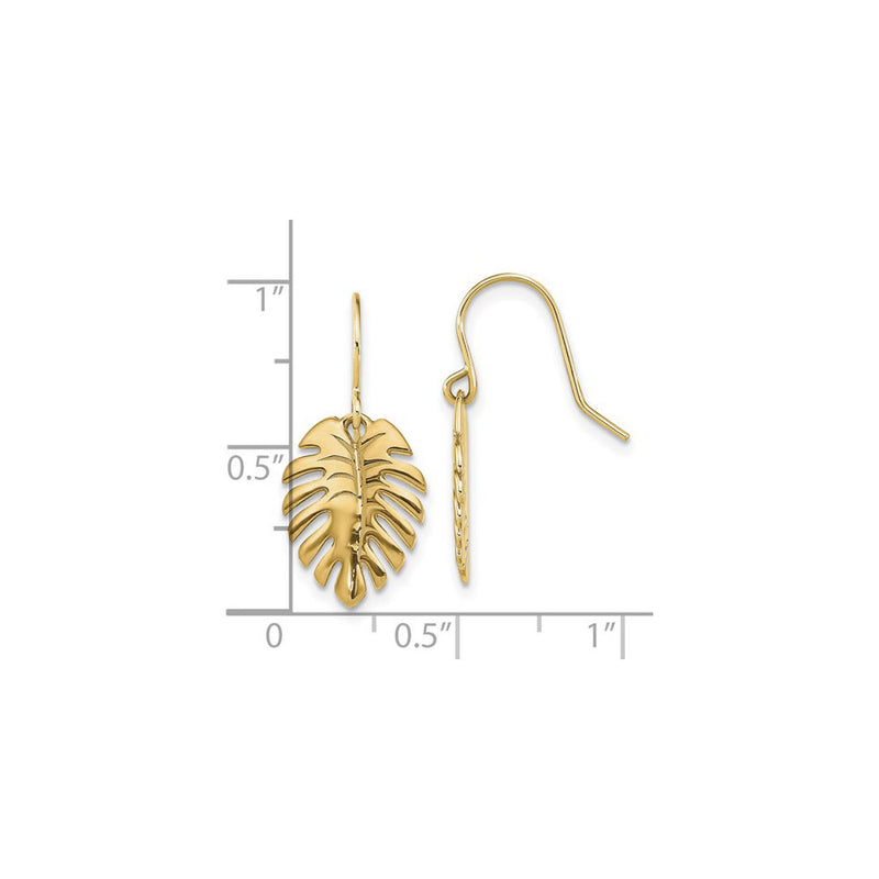 Palm Leaf Dangle Earrings (14K) scale - Popular Jewelry - New York