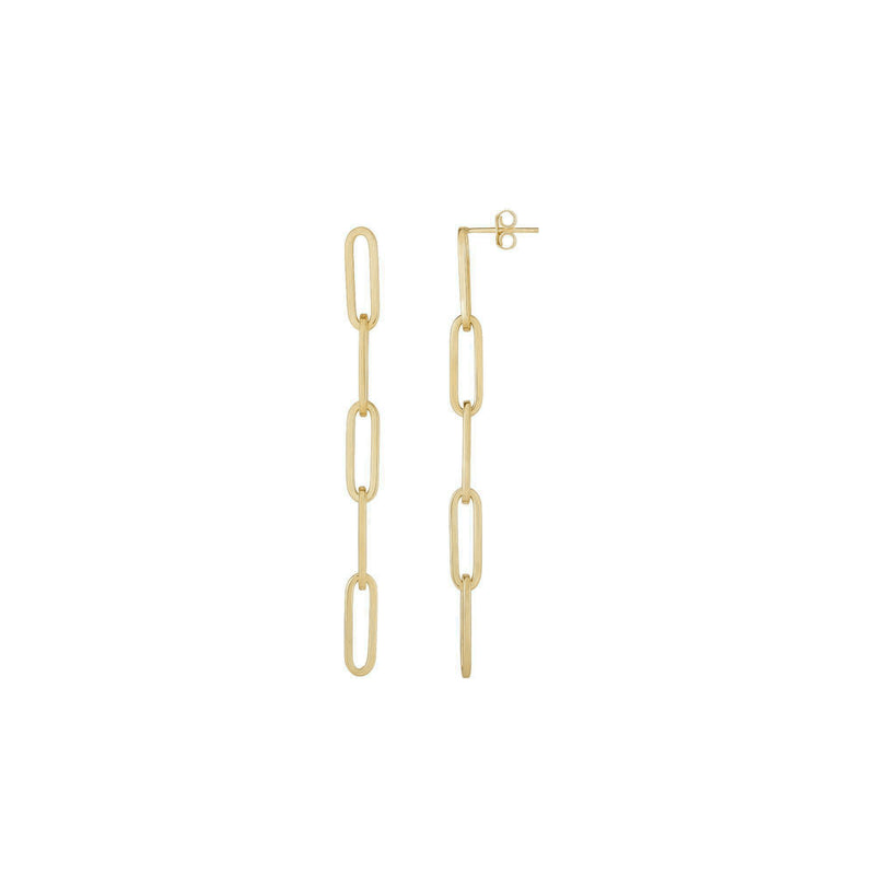 Paperclip Five-Links Dangling Earrings (14K) main - Popular Jewelry - New York