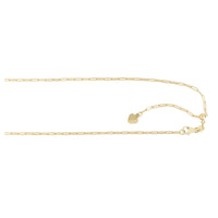 Paperclip with Heart Tag Adjustable Chain yellow (14K) main - Popular Jewelry - New York