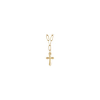 Kalung Klip Kertas Passion Cross (14K) di hadapan - Popular Jewelry - New York