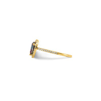 Pear-Cut Mystic Fire Diamond Halo Engagement Ring (14K) sisi - Popular Jewelry - New York
