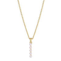 Pearl Initial Letter Necklace I (14K) front - Popular Jewelry - ニューヨーク