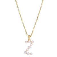 Pearl Initial Letter Necklace Z (14K) přední - Popular Jewelry - New York