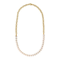 Pearl uye Rolo Combination Necklace (14K) huru - Popular Jewelry - New York