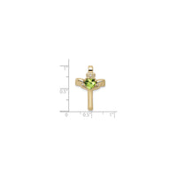 Peridot Claddagh Cross Pendant (14K) skala - Popular Jewelry - New York