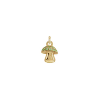 Peridot Mushroom Pendant (14K) front - Popular Jewelry - Novjorko