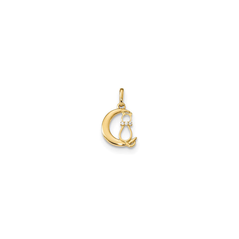 Petite Cat over the Moon Charm (14K) front - Popular Jewelry - New York