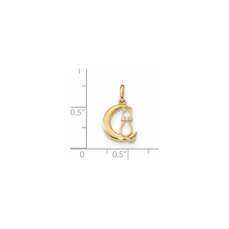 Petite Cat over the Moon Charm (14K) scale - Popular Jewelry - New York