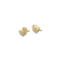 Petite Sparkly Bird Friction Stud Earrings (14K) side - Popular Jewelry - New York