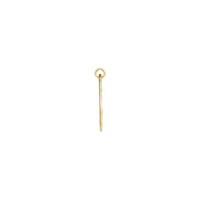 Pierced Cross Shield Pendant 黄色 (14K) 侧面 - Popular Jewelry  - 纽约