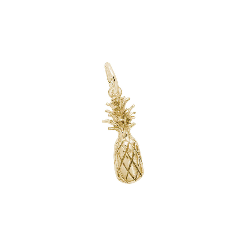 Pineapple Charm yellow (14K) main - Popular Jewelry - New York