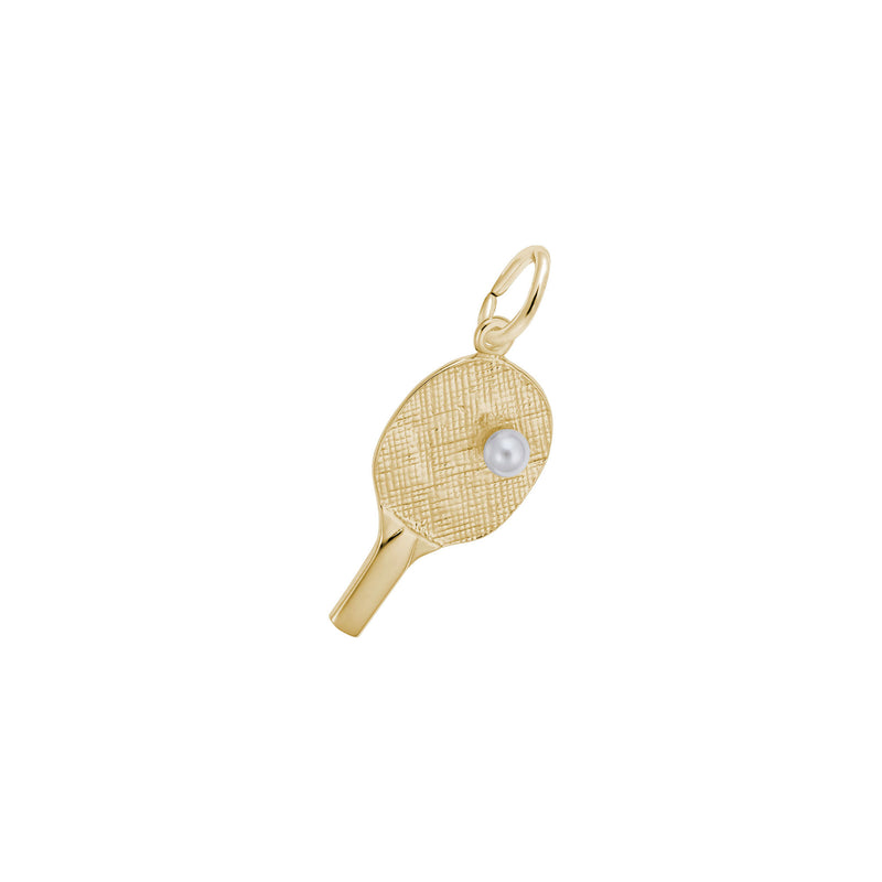 Ping Pong Paddle Charm yellow (14K) main - Popular Jewelry - New York