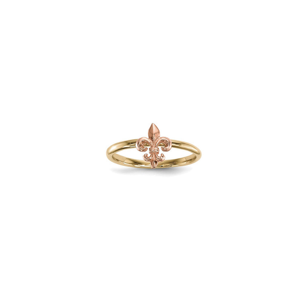 Pink Fleur de Lis Gold Ring (14K) main - Popular Jewelry - New York