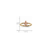 Pink Fleur de Lis Gold Ring (14K) 360 - Popular Jewelry - New York