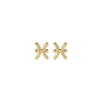 Pisces Zodiac Sign Stud Earrings (14K) front - Popular Jewelry - New York
