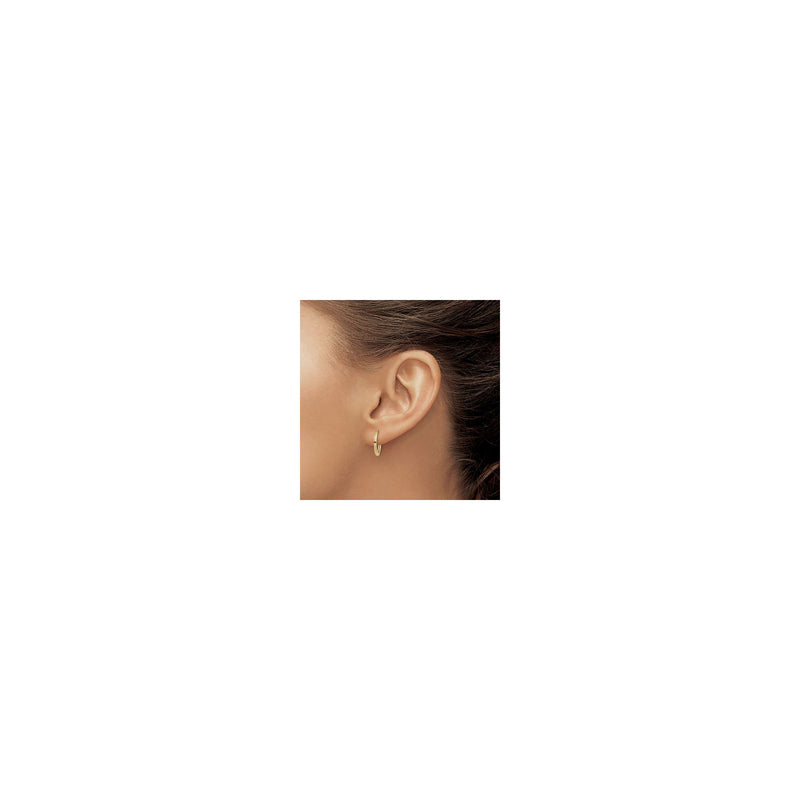 Plain Round Hinged Hoop Earrings (14K) preview - Popular Jewelry - New York