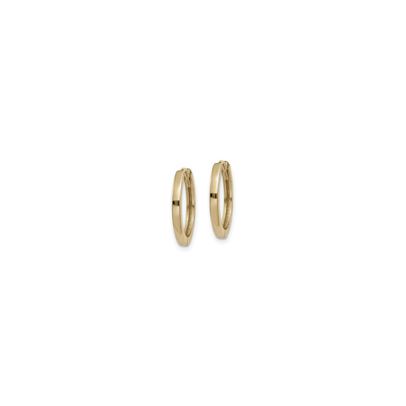 Plain Round Hinged Hoop Earrings (14K) side - Popular Jewelry - New York