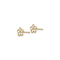Plumeria Contour Stud Earrings (14K) side - Popular Jewelry - New York