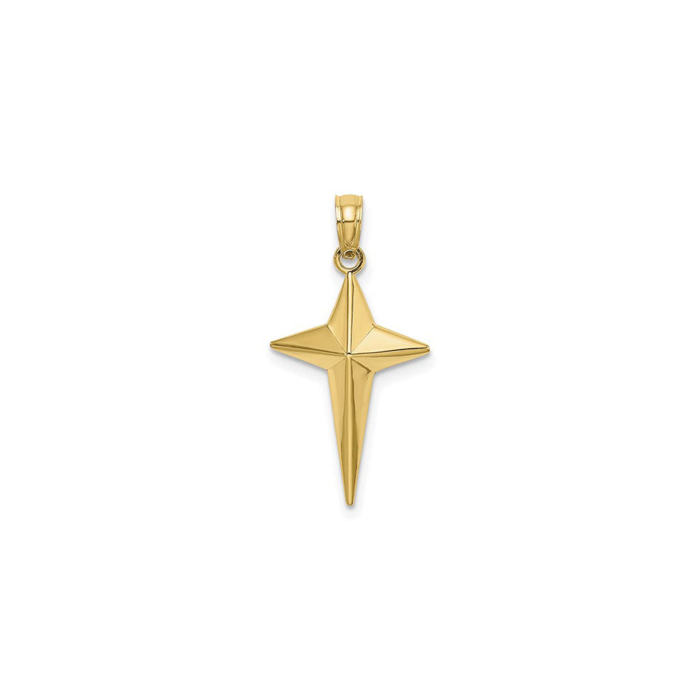 Pointy Cross Pendant (14K) front - Popular Jewelry - New York