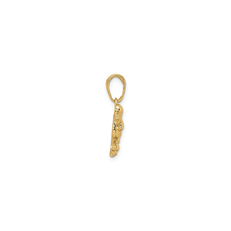 Poodle Dog Shiny Pendant yellow (14K) side - Popular Jewelry - New York