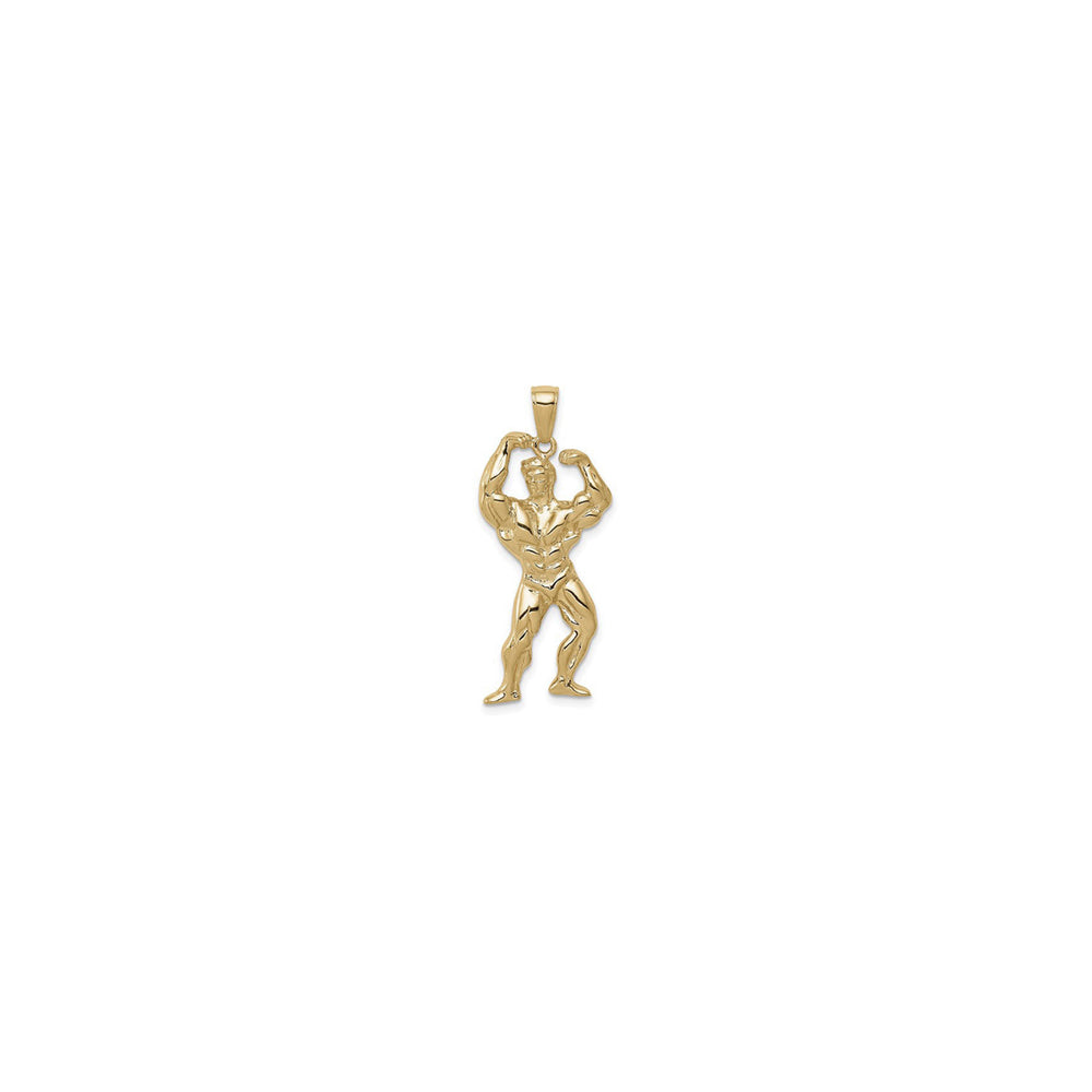 Posing Bodybuilder Pendant (14K) front - Popular Jewelry - New York