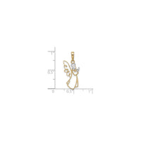 Praying Angel Outline Pendant (14K) scale - Popular Jewelry - New York