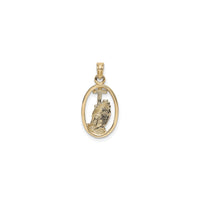 Praying Hands with Cross Two-Tone Oval Pendant (14K) back - Popular Jewelry - New York