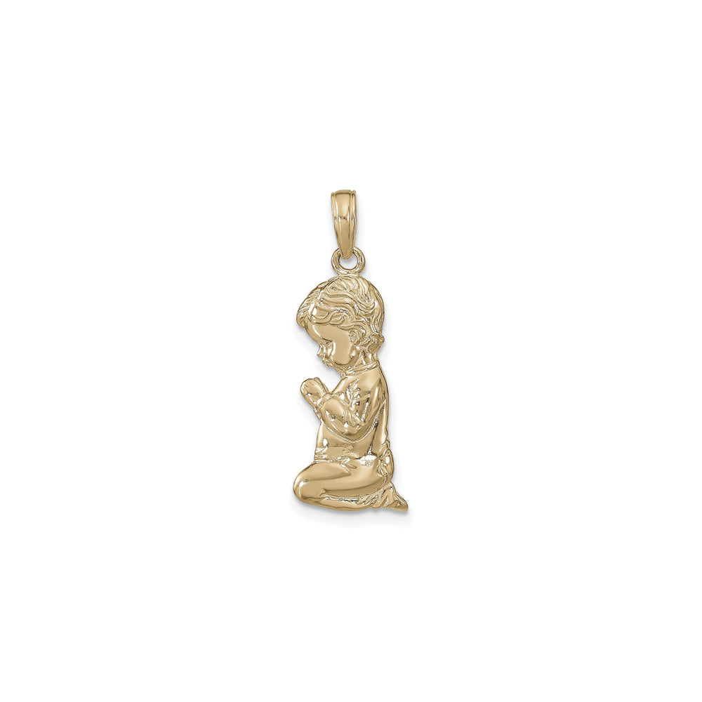 Praying Little Boy Pendant (14K) front - Popular Jewelry - New York