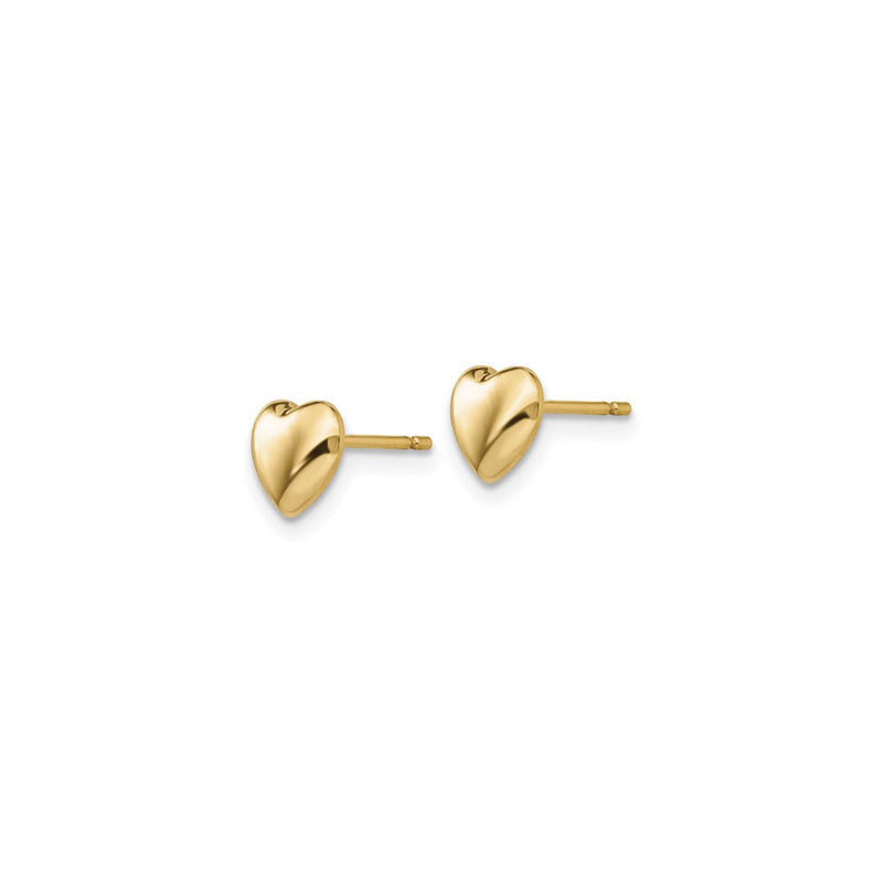 Puffed Heart Friction Stud Earrings (14K) side - Popular Jewelry - New York