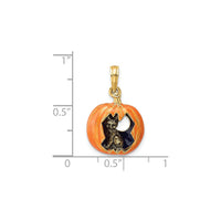 Pumpkin with Cat and Moon Charm (14K) scale  - Popular Jewelry - New York