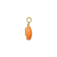 Pumpkin with Cat and Moon Charm (14K) side  - Popular Jewelry - New York