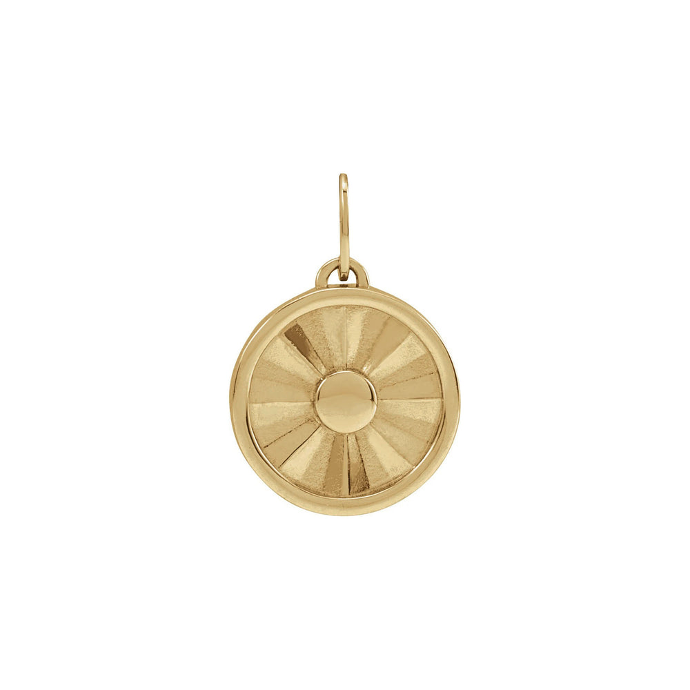 Radiant Sun Finish Disc Pendant (14K) front - Popular Jewelry - New York