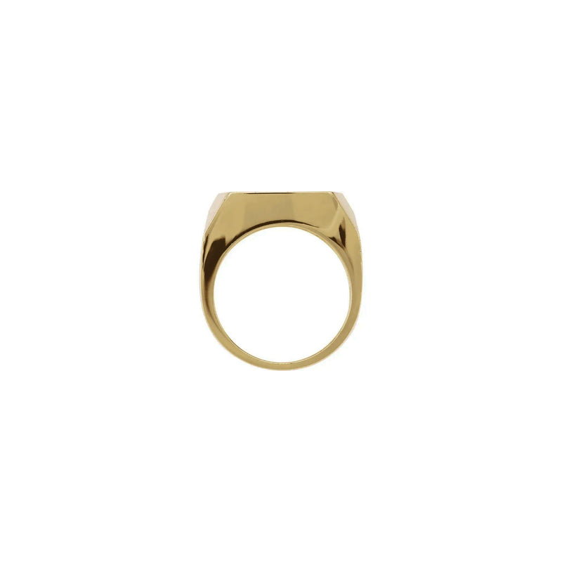 Rectangle Onyx Bezel-Set Signet Ring (14K) setting - Popular Jewelry - New York