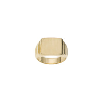 Obdĺžnikový saténový pečatný prsteň (14K) hlavný - Popular Jewelry - New York