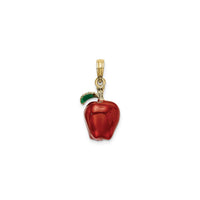 Red Apple Enamel Pendant (14K) back - Popular Jewelry - New York
