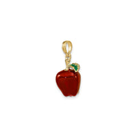 Red Apple Enamel Pendant (14K) diagonal - Popular Jewelry - New York