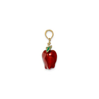 Red Apple Enamel Pendant (14K) side - Popular Jewelry - New York