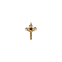 Red Garnet Claddagh Cross Pendant (14K) back - Popular Jewelry - New York