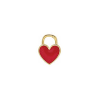 Roter Herz-Emaille-Anhänger gelb (14K) vorne - Popular Jewelry - New York