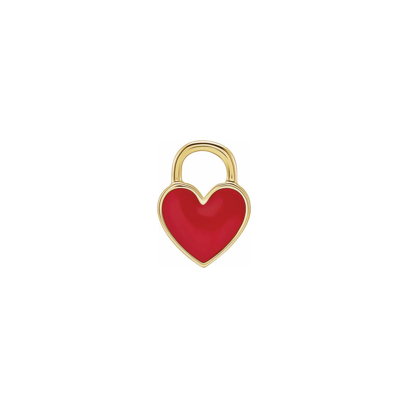 Red Heart Enameled Pendant yellow (14K) front - Popular Jewelry - New York