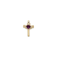 Rhodolite Garnet Claddagh Cross Pendant (14K) front - Popular Jewelry - New York