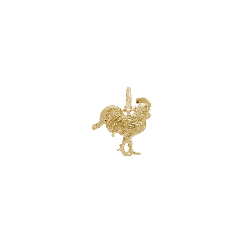 Rooster Charm yellow (14K) main - Popular Jewelry - New York