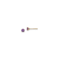 Round Amethyst Stud Earrings (14K) main - Popular Jewelry - New York