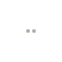 Round Diamond Solitaire (0.20 CTW) Friction Back Stud Earrings yellow (14K) front - Popular Jewelry - New York