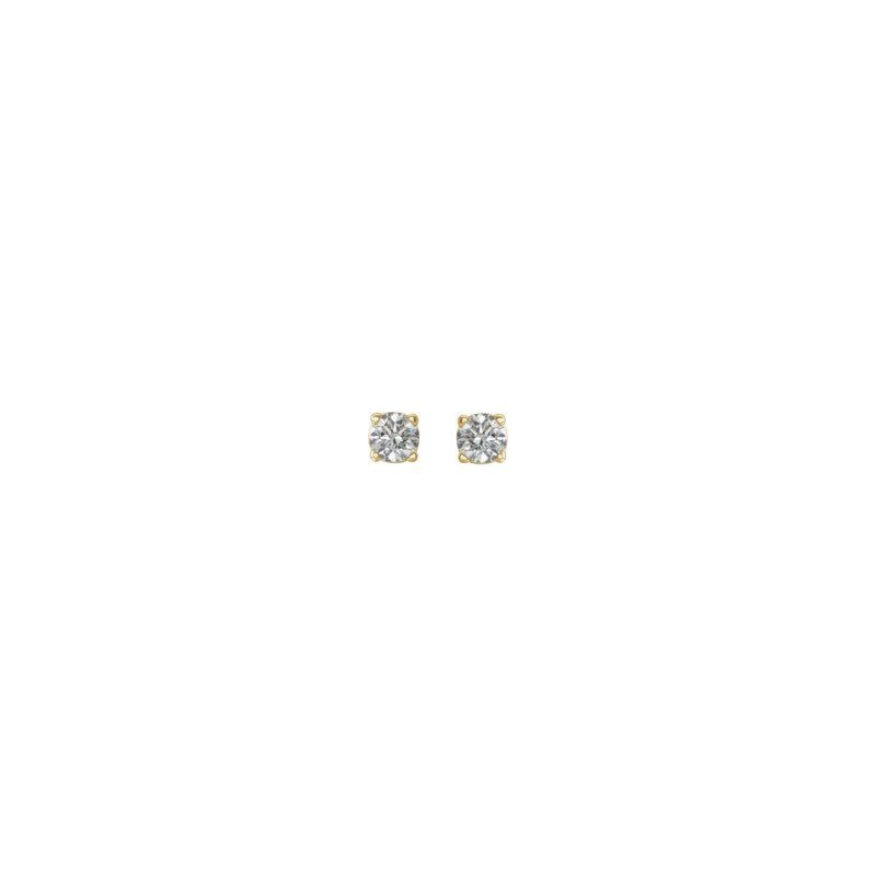 Round Diamond Solitaire (0.20 CTW) Friction Back Stud Earrings yellow (14K) front - Popular Jewelry - New York