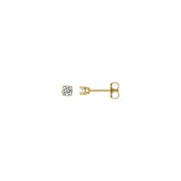 ראָונד דימענט סאָליטאַירע (0.20 CTW) רייַבונג צוריק שטיפט ירינגז געל (14K) הויפּט - Popular Jewelry - ניו יארק