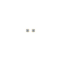 圆形钻石单石 (1/4 CTW) 摩擦背面耳钉黄色 (14K) 正面 - Popular Jewelry  - 纽约