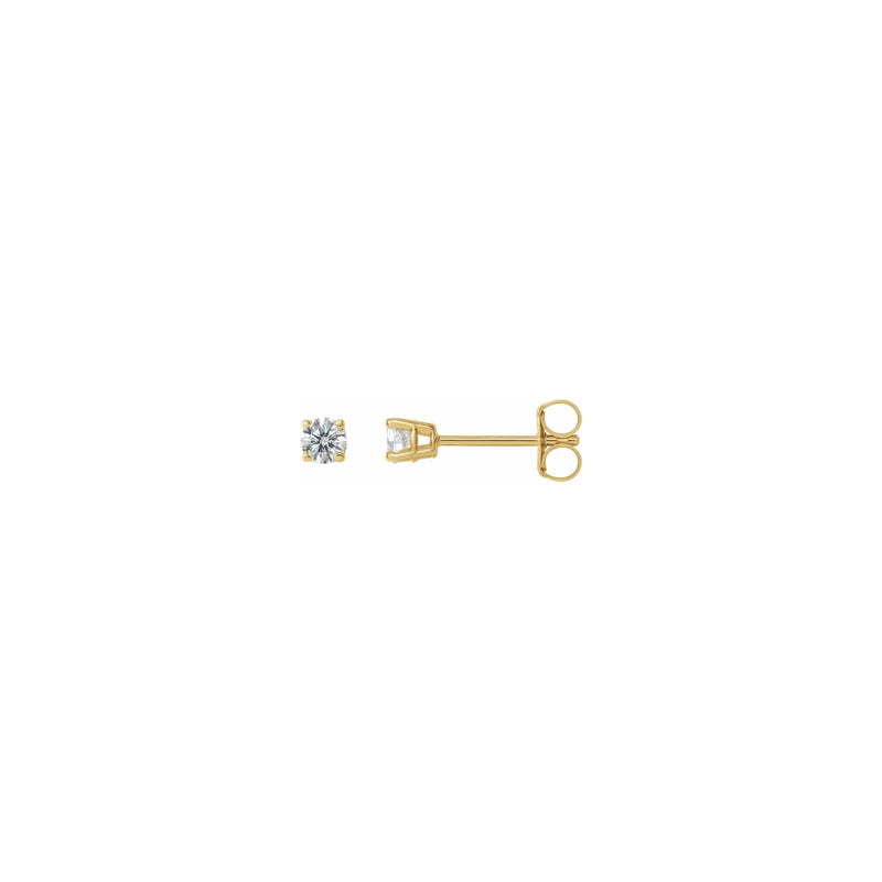 Round Diamond Solitaire (1/4 CTW) Friction Back Stud Earrings yellow (14K) main - Popular Jewelry - New York