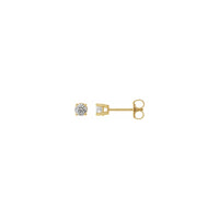 Okrugli dijamantski pasijans (1/3 CTW) Naušnice sa klinovima na leđima žute (14K) glavni - Popular Jewelry - Njujork