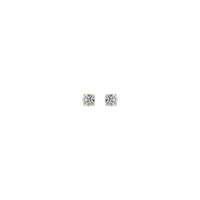 Round Diamond Solitaire (1/2 CTW) Friction Back Stud Earrings yellow (14K) front - Popular Jewelry - New York